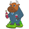 Stier Flasche Rotwein