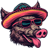 Wildschwein Sombrero