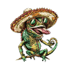 Chameleon Funny Sombrero