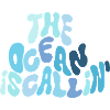 Der Ozean ruft – Wellen-Typografie in Blau