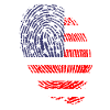 USA flag fingerprints