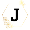 Buchstabe j Goldener Blumenrahmen
