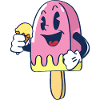 Fröhlicher Kindereis Charakter Eiscreme Eis