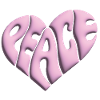 Peace Heart 3d pink