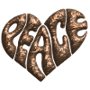 Peace Heart 3d Copper