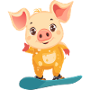 Piggy Snowboard Snowboarder Hiver