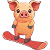 Pig Snowboard Winter