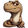 Skeptical curious T-Rex dinosaur
