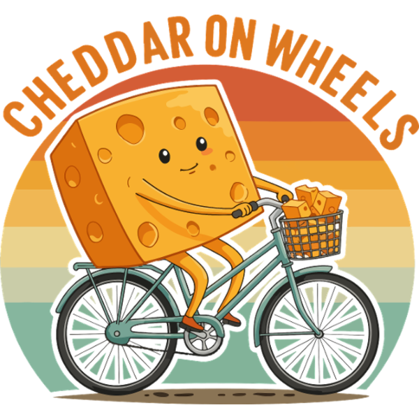 Koszulka "Cheddar na kółkach! Rower i ser"