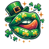 Saint-Patrick Funny Clover Lips