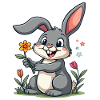 Drôle Lapin de Pâques Lapin mignon Pâques