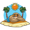 Sloth Beach Palm Trees Summer