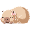 Mignon Capybara Nœud Rose Capybara