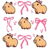 Cute Capybara Pink Bow Capybara