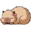 Cute Capybara Pink Bow Capybara