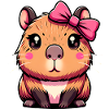 Cute Capybara Pink Bow Capybara
