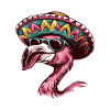 Flamingo Comic Lustig Sombrero