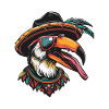 Toucan Bird Comic Funny Sombrero