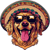 Golden Retriever Chien Drôle Sombrero