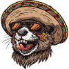 Beaver Comic Funny Sombrero