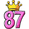 87 Numéro Jersey Couronne