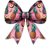 Coquette fiocco ananas modello hawaiano rosa
