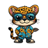 Leopard Comic Funny Summer