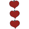 Heart pendant triple
