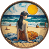 Fille sur la plage