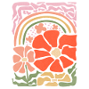 Blumen Regenbogen Statement Retro Stil