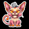 Angry Cartoon Sphynx Cat