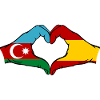 Azerbaïdjan Espagne Drapeau main coeur