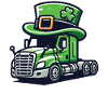 St. Patrick's Day lastebil med topphatt