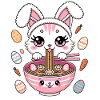 Easter Kawaii Anime Cat Ramen
