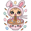 Oster Kawaii Anime Katze Ramen