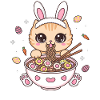 Easter Kawaii Anime Cat Ramen