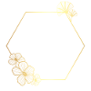 Buchstabe m Goldener Blumenrahmen