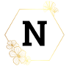 Buchstabe n Goldener Blumenrahmen