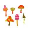 Bunte Pilze