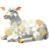 Geometrisches Lamm – modernes Ostersymbol