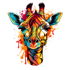 Bunte Giraffe im Splash-Look
