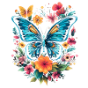 Butterfly with flowers