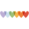 Hearts in Pastel and Vibrant Gradient