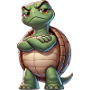 Skeptical Naughty Cartoon Turtle Funny