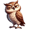 Skeptical Naughty Funny Cartoon Owl