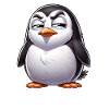 Skeptical Naughty Penguin Cartoon