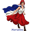 Marianne, freedom, equality and fraternity