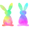 Bunte Osterhasen Aquarell