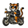 Motorcycle Tiger Comic