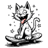 Skateboarder Skater Cat Skateboard Skating